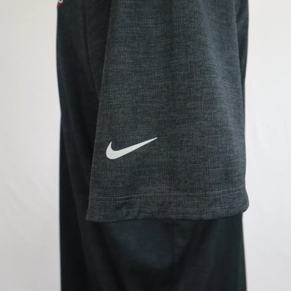 Nike Golf Polo Shirt Mens Large‎ Dri-Fit Black Short Sleeve Village Builders